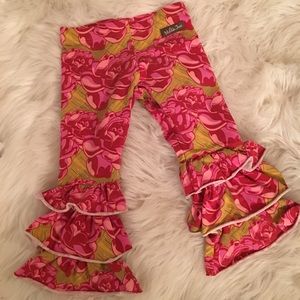 Toddler floral ruffle pants!